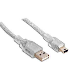 S-Link SL-UK55 Usb2.0 5m Şeffaf Usb AM/Mini 5pin Kablo