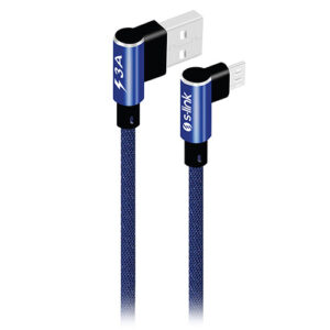 S-Link Swapp SW-C557 3A - 15cm Micro Lacivert Kılıflı Metal -L- Kablo