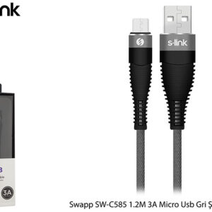 S-Link Swapp SW-C585 1.2M 3A Micro USB Grey Charging Cable