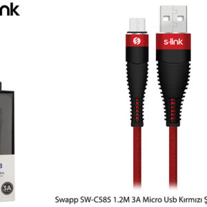 S-Link Swapp SW-C585 1.2m 3A Micro USB Red Charging Cable