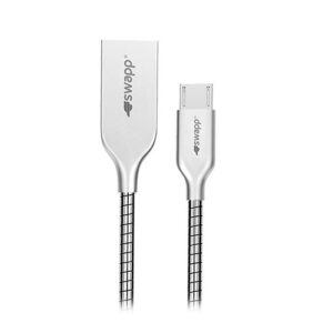 S-Link Swapp SW-KC23M 1M 2.1A Metal Silver Micro USB Data + Charging Cable