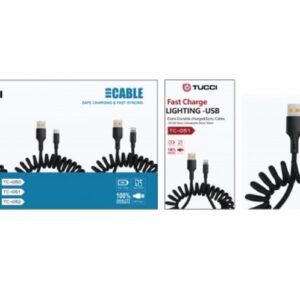 Tucci TC-051 Spiralli Lightning Şarj Kablosu