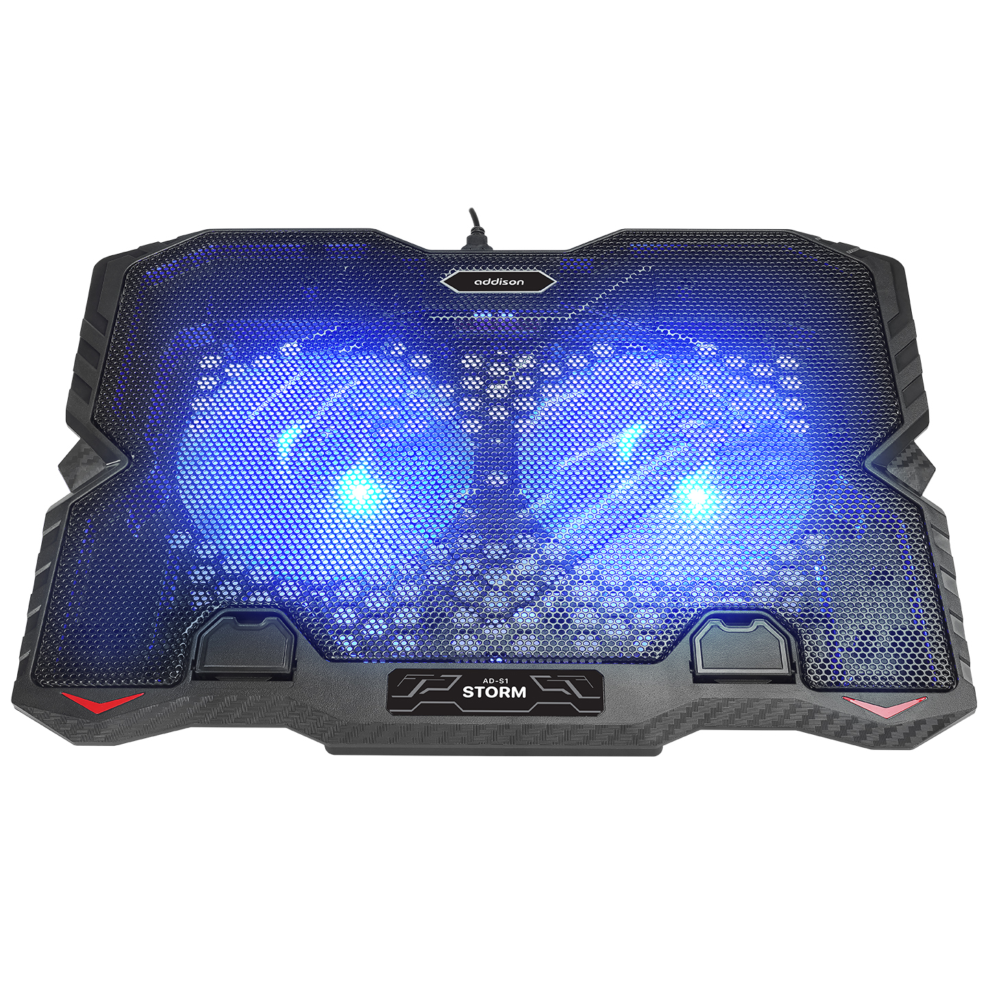 Addison AD-S1 Storm Mavi Led Işıklı 2 Fanlı 2 Usb Dc 5V 125*125*20mm Notebook Soğutucu Stand