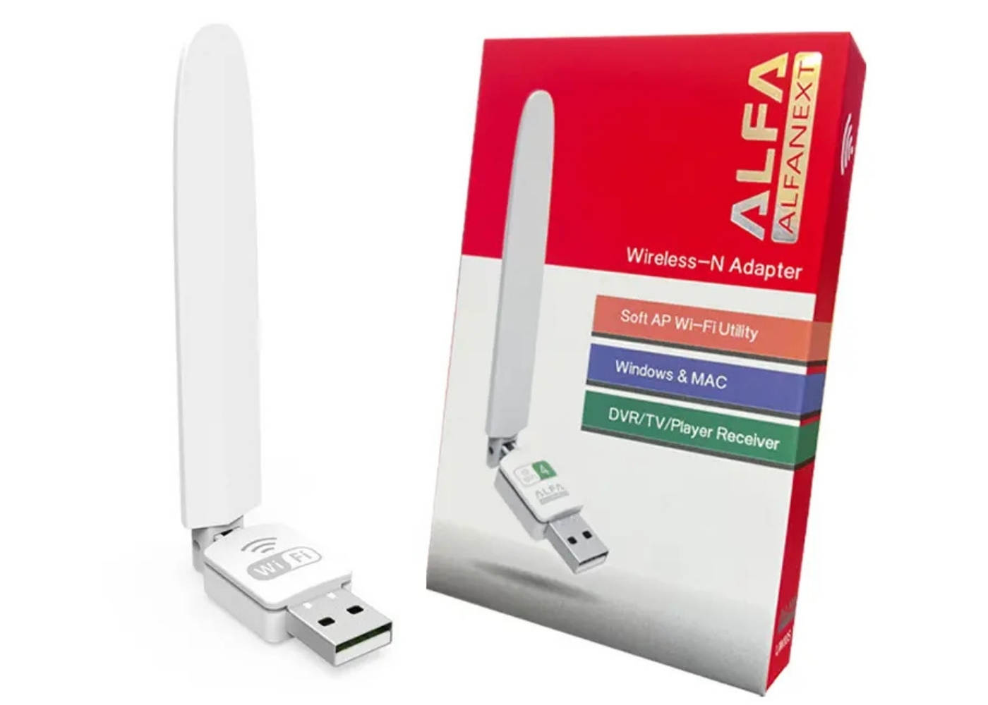 Alfa Alfenext 150Mbps 2.4GHz 2dBi Harici Antenli Usb Kablosuz Adaptör