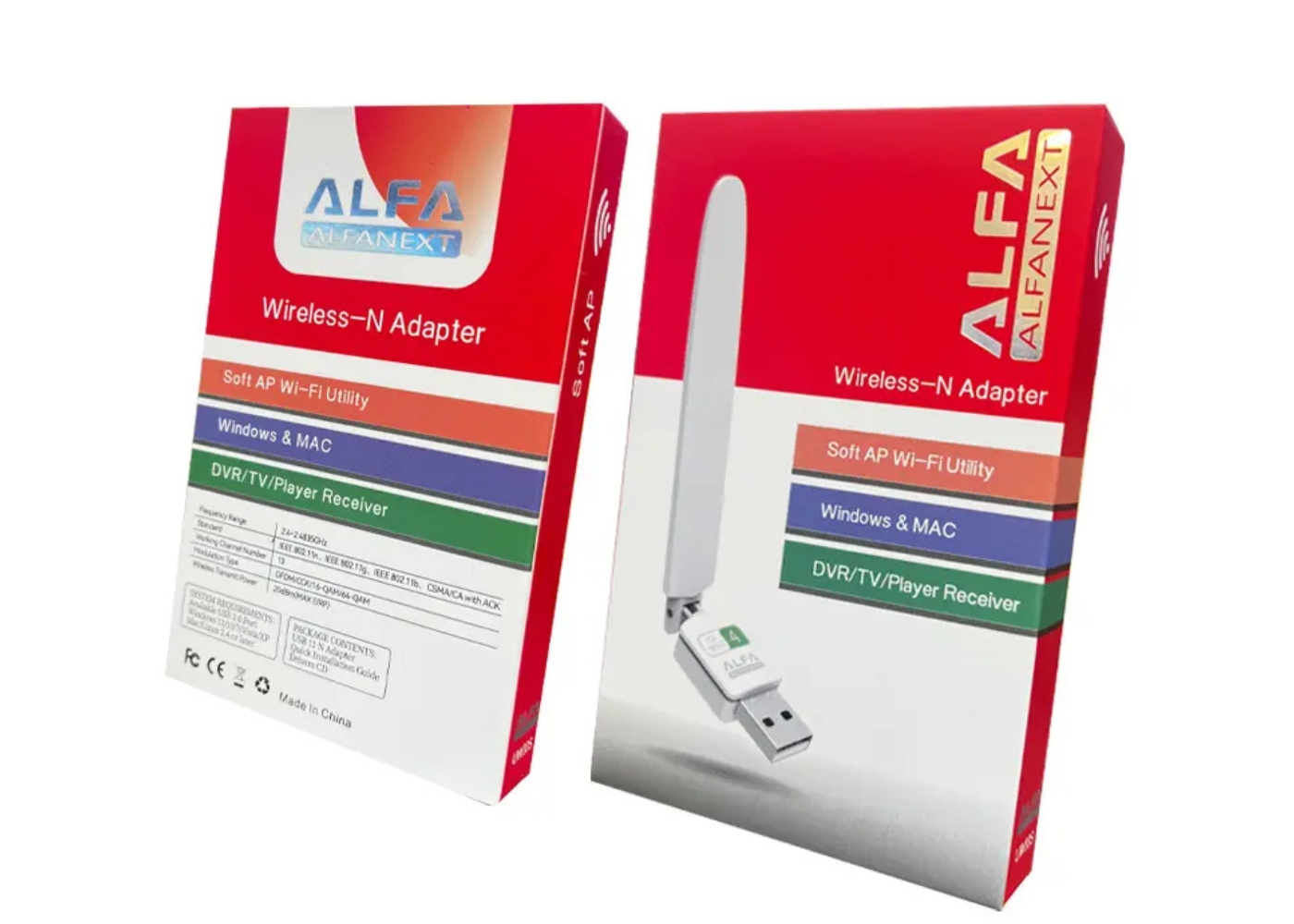 Alfa Alfenext 150Mbps 2.4GHz 2dBi Harici Antenli Usb Kablosuz Adaptör