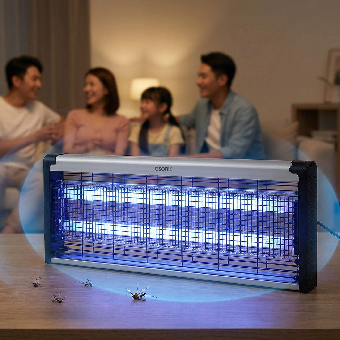 Asonic S28 Çift Cam LED Zincir Askısılı Sanayı Tipi Sinek Öldürücü XXXL Boy 40W+ 2000V Asonic