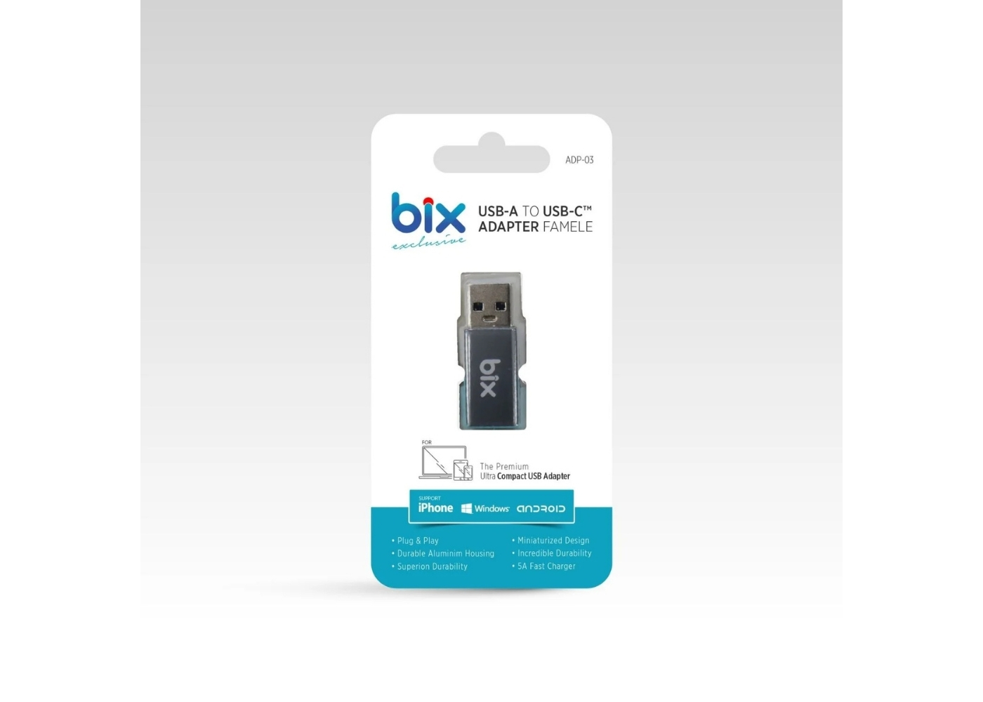 Bix ADP-03 USB 3.0 Type-C Dönüştürücü Adaptör