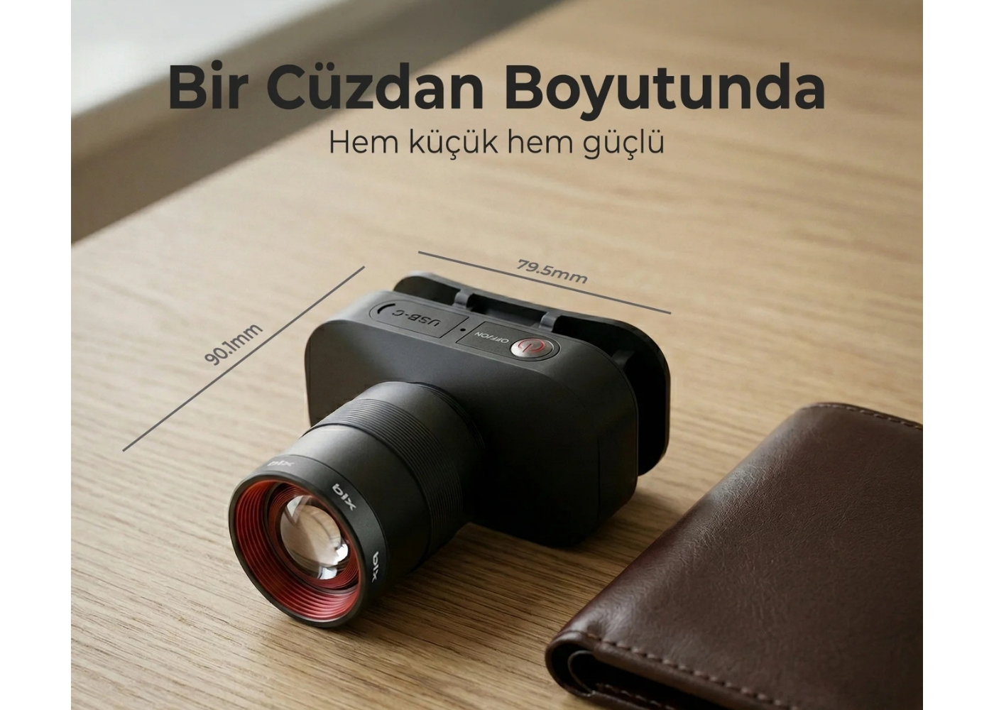 Bix BXT1FL Rechargeable 10W Headlamp - 750 Lumens 2500mAh 4 Lİght Modes LED Headlight - Black