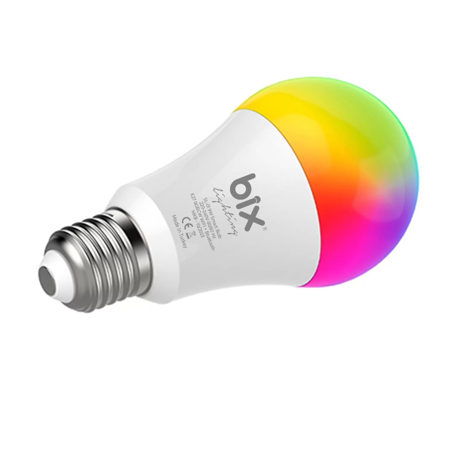 Bix SL-01 Aura 9W Çok Renkli RGB WiFi-Bluetooth Uzaktan Kontrollü Akıllı Ampul