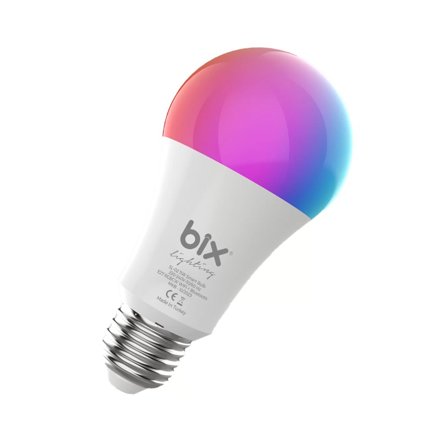 Bix SL-02 Aura 11W Çok Renkli RGB WiFi-Bluetooth Uzaktan Kontrollü Akıllı Ampul