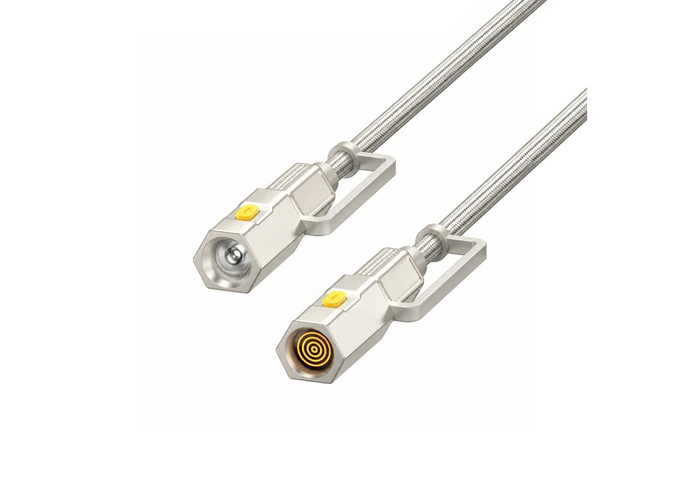 Bix T2IN1C 240W LED Fener ve Alevsiz Çakmak Fonksiyonlu Type-C To Type-C Şarj ve Data Kablosu 1.2 Metre Gri