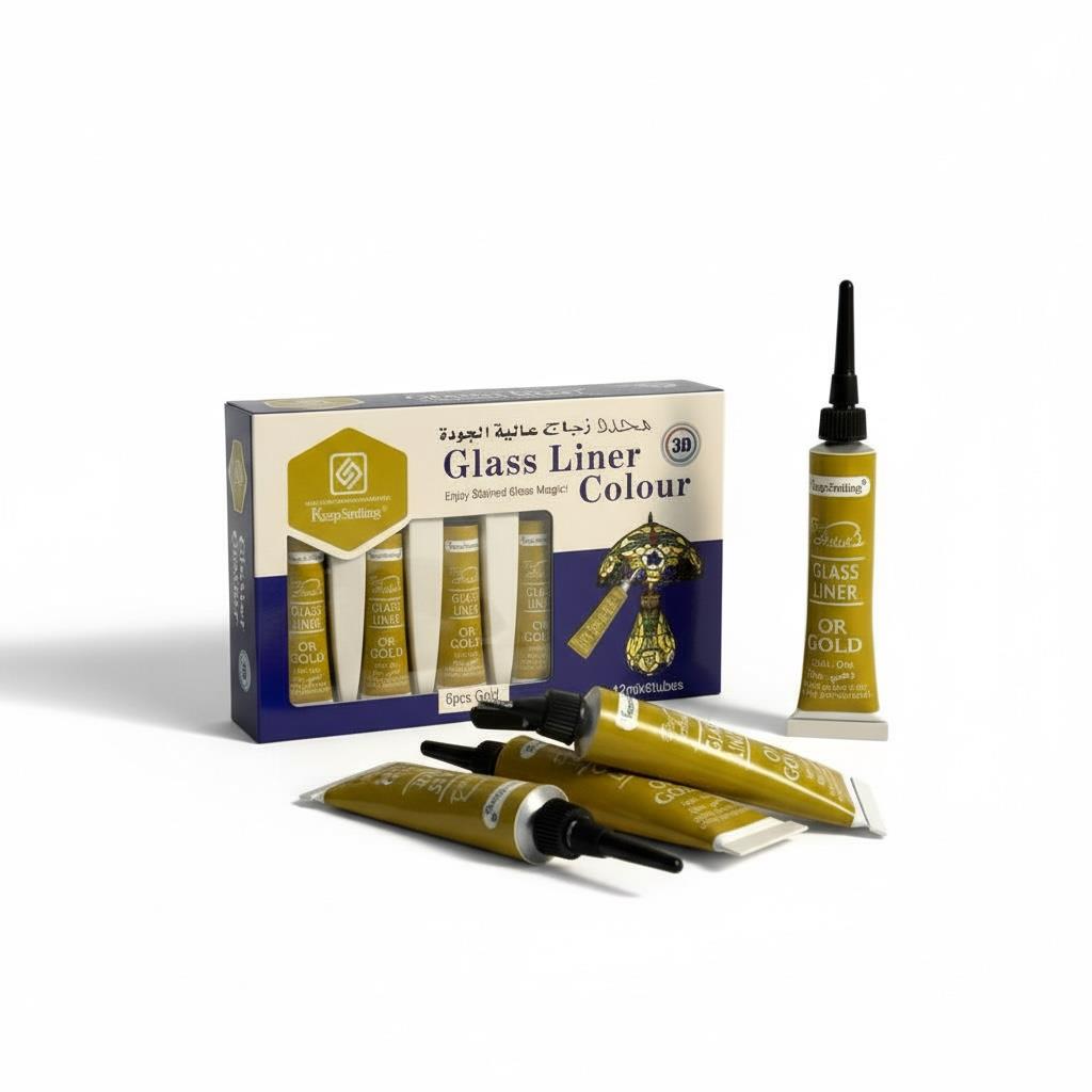 Contour Paste Cam Kontürü Boyası / Gold(Altın) Renk 6 Adet