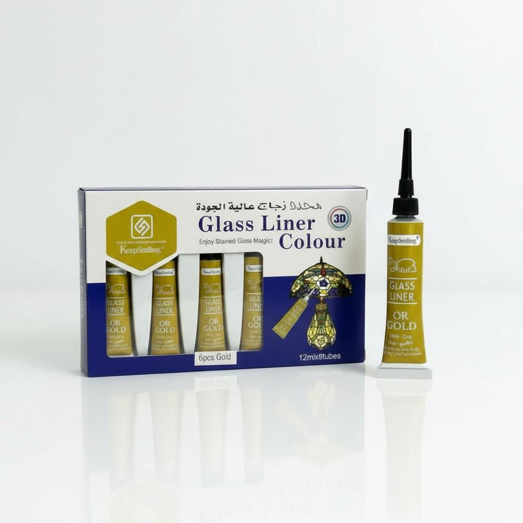 Contour Paste Cam Kontürü Boyası / Gold(Altın) Renk 6 Adet