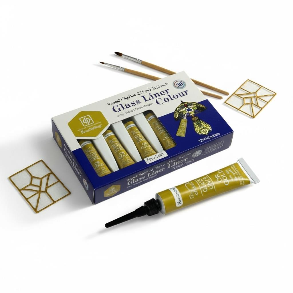 Contour Paste Cam Kontürü Boyası / Gold(Altın) Renk 6 Adet