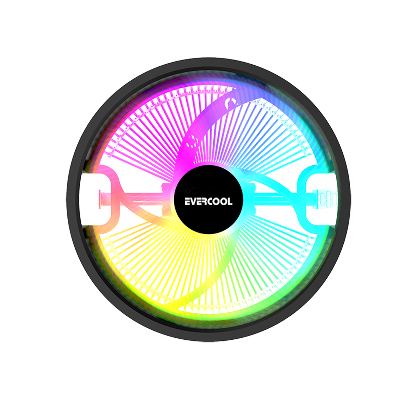 Evercool CS-02 Rainbow 3Pin 12cm Fan Intel LGA1700/AMD AM5 Uyumlu Hava Soğutmalı CPU Fan