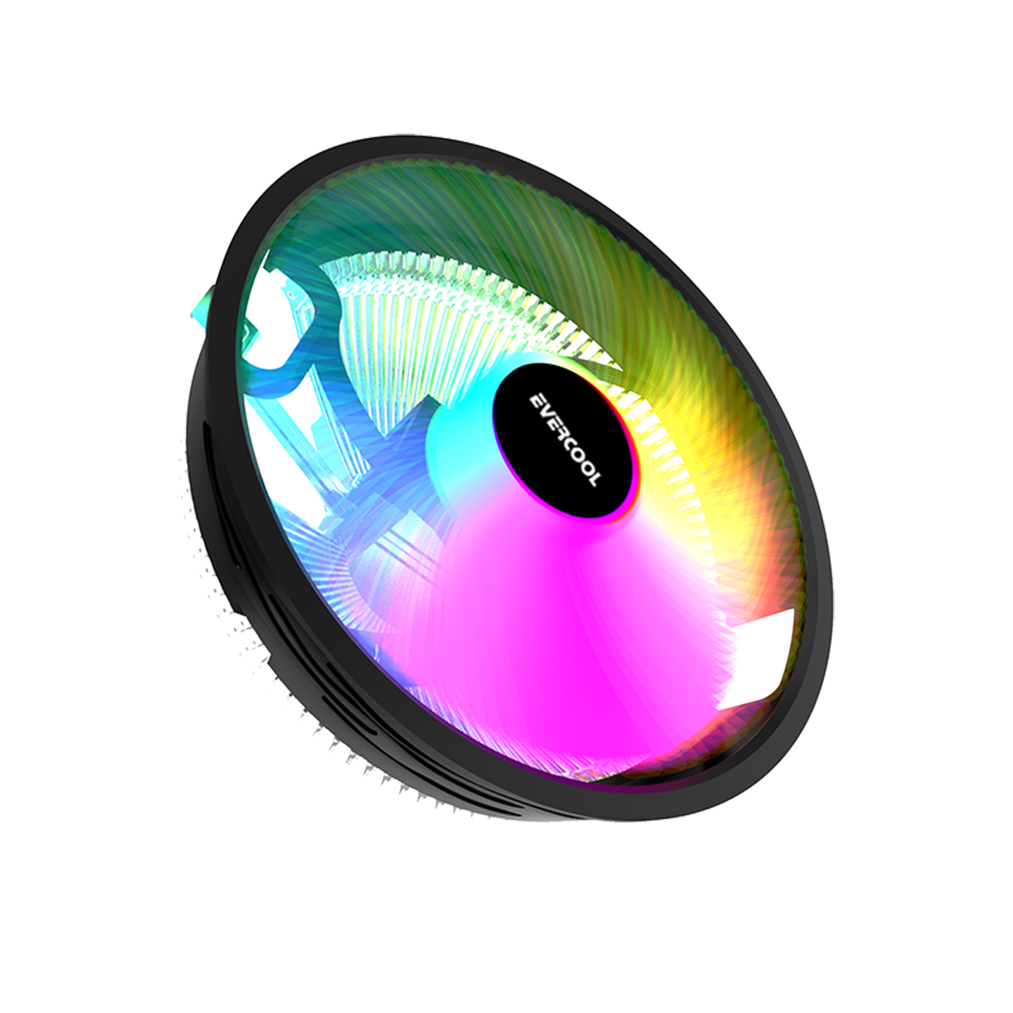 Evercool CS-02 Rainbow 3Pin 12cm Fan Intel LGA1700/AMD AM5 Uyumlu Hava Soğutmalı CPU Fan