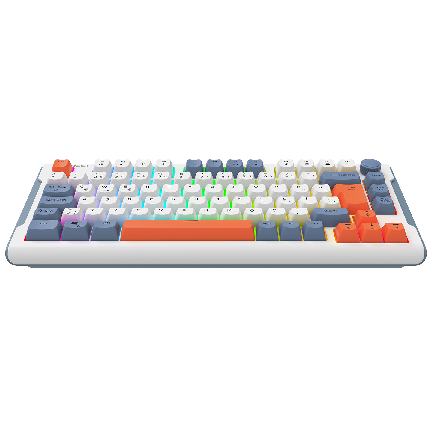 Everest KB-75 Smooth Beyaz/Mavi/Turuncu RGB Q Membrane Oyuncu Klavyesi