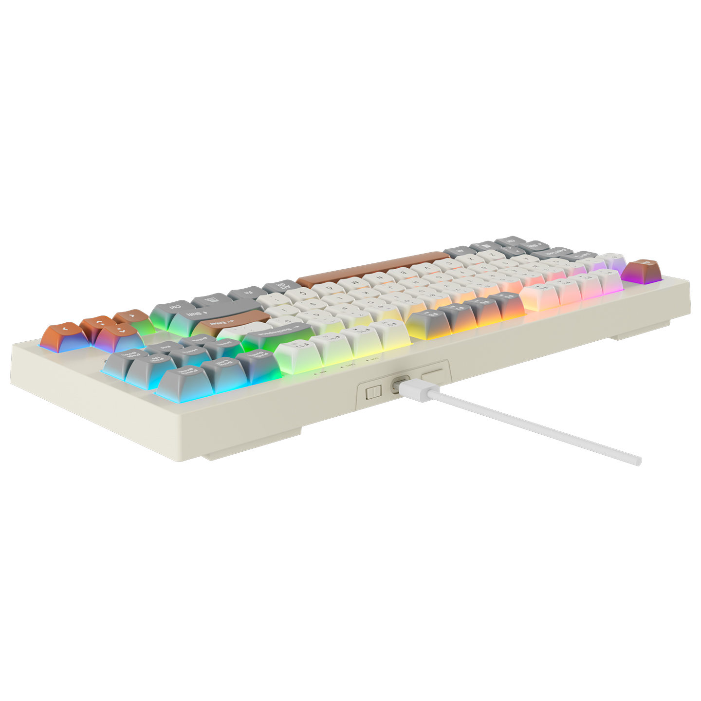 Everest KB-98 Silent TKL Gri/Gri Mavi/Kahve Rainbow Q Membrane Klavye