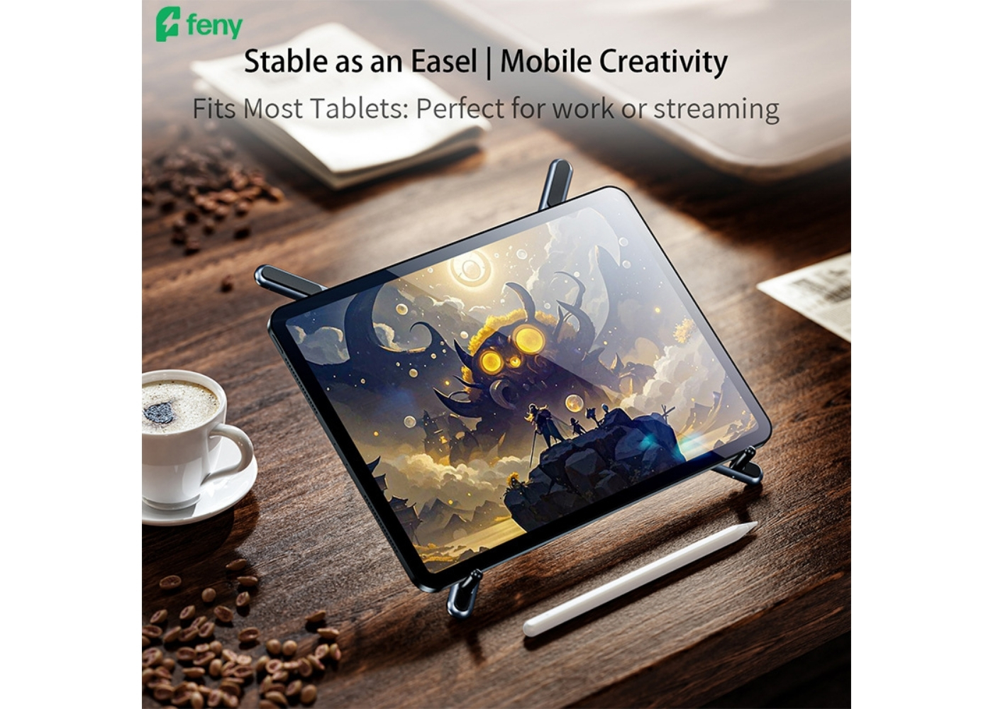 Feny FN-MS10 Magstone 360° Dönebilen Ayarlanabilir Kademeli 3in1 Magsafe Laptop Stand