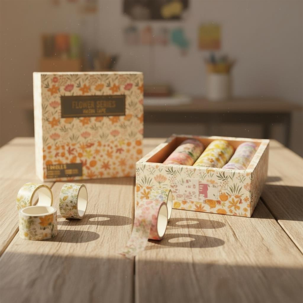 Garden Party Flower Serisi Desenli Kutulu Bant 18 Adet
