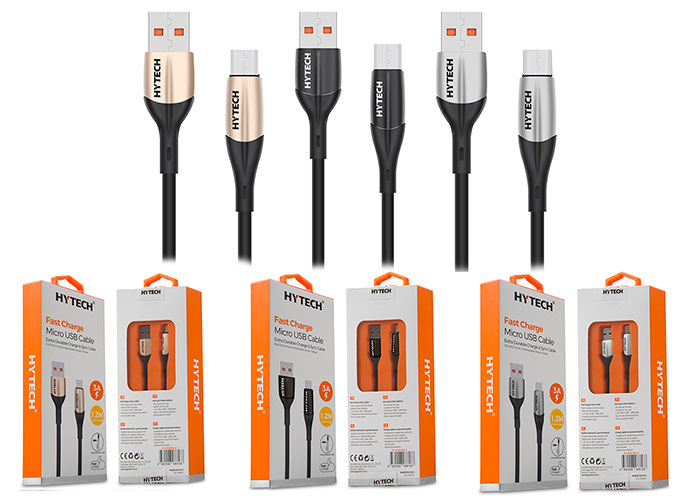 Hytech HY-X250 3A Micro Usb 1,2m Siyah Data + Sarj Kablosu