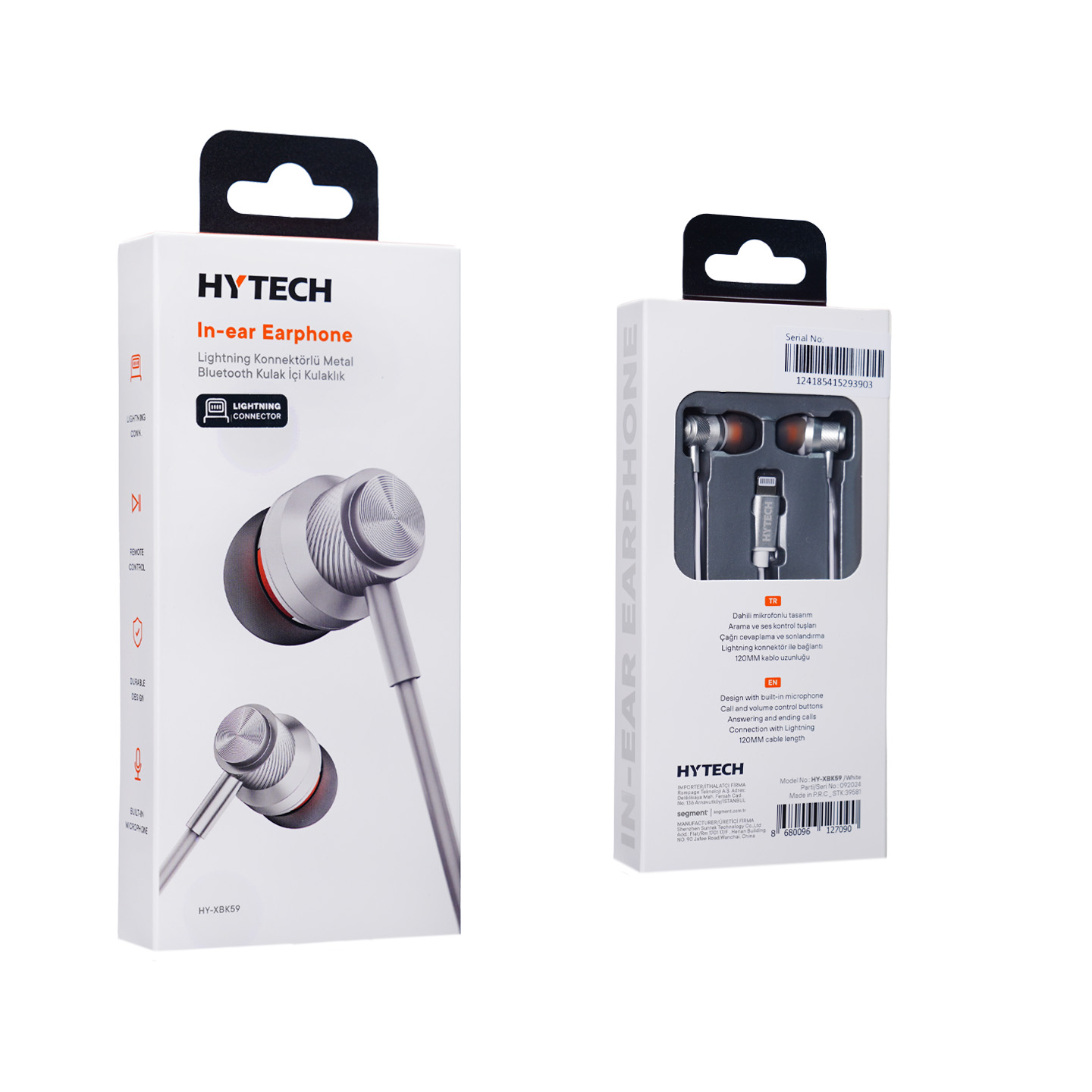 Hytech HY-XBK59 Beyaz IPhone Telefon Uyumlu Lightning Konnektörlü Metal Bluetooth Kulaklık