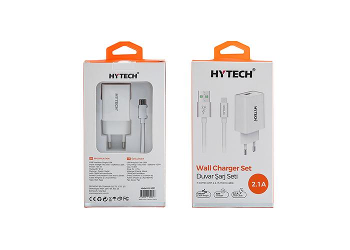 Hytech HY-XE21 5v 2.1a Micro Usb Kablolu Ev Şarj Adaptörü