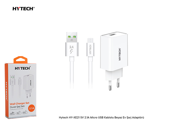 Hytech HY-XE21 5v 2.1a Micro Usb Kablolu Ev Şarj Adaptörü