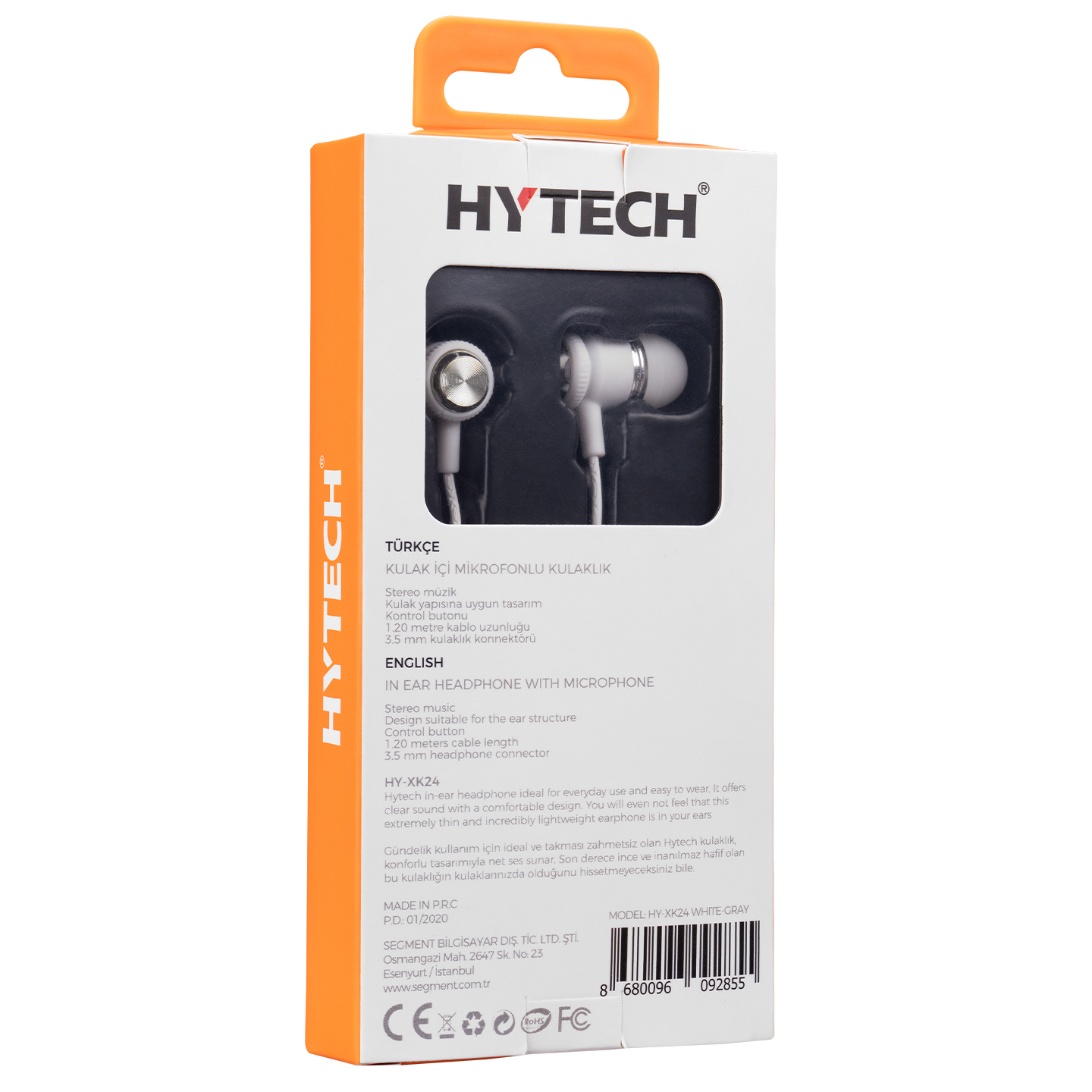 Hytech HY-XK24 Mobil Telefon Uyumlu Kulak Içi Beyaz/Gümüş Mikrofonlu Kulaklık
