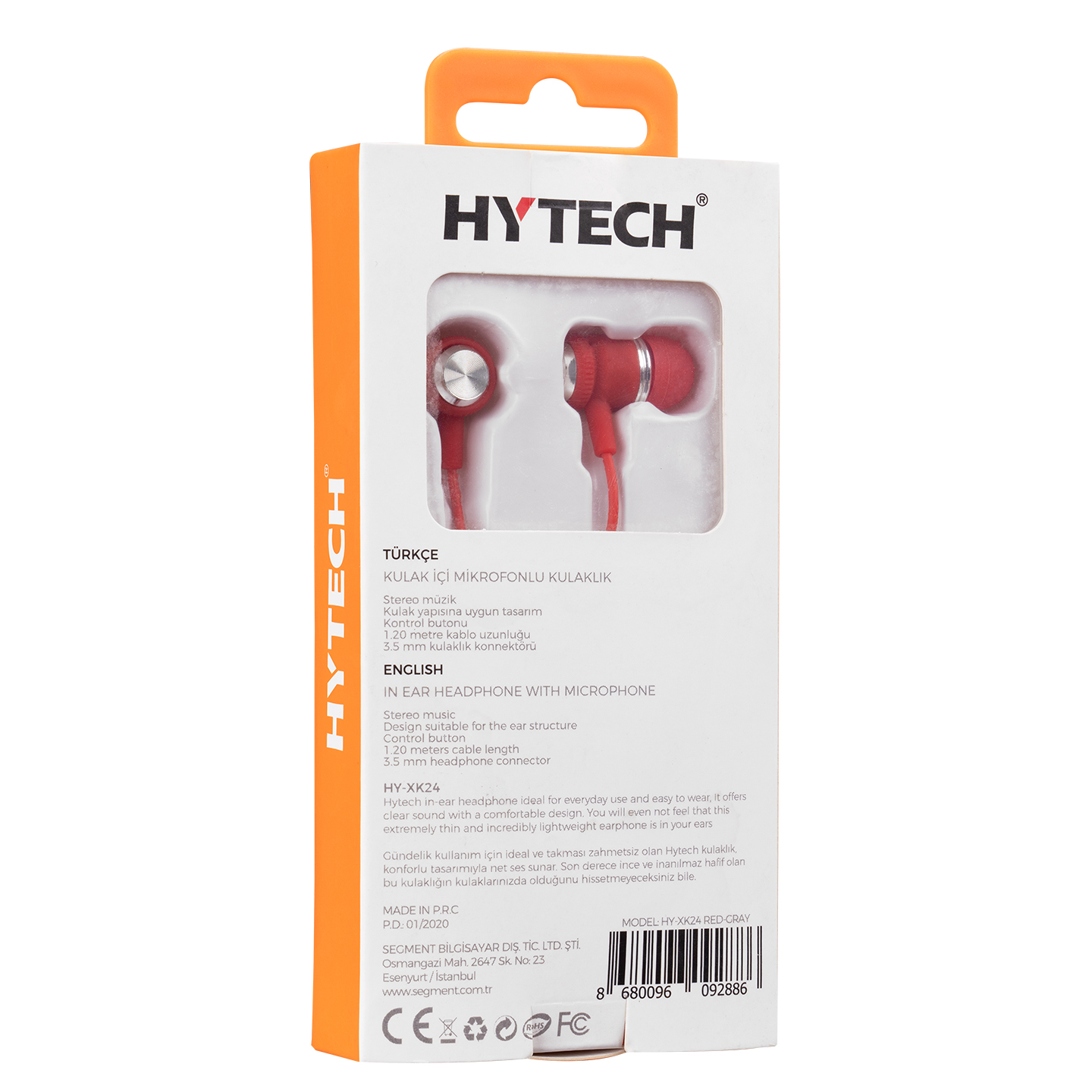 Hytech HY-XK24 Mobil Telefon Uyumlu Kulak Içi Kırmızı/Gümüş Mikrofonlu Kulaklık
