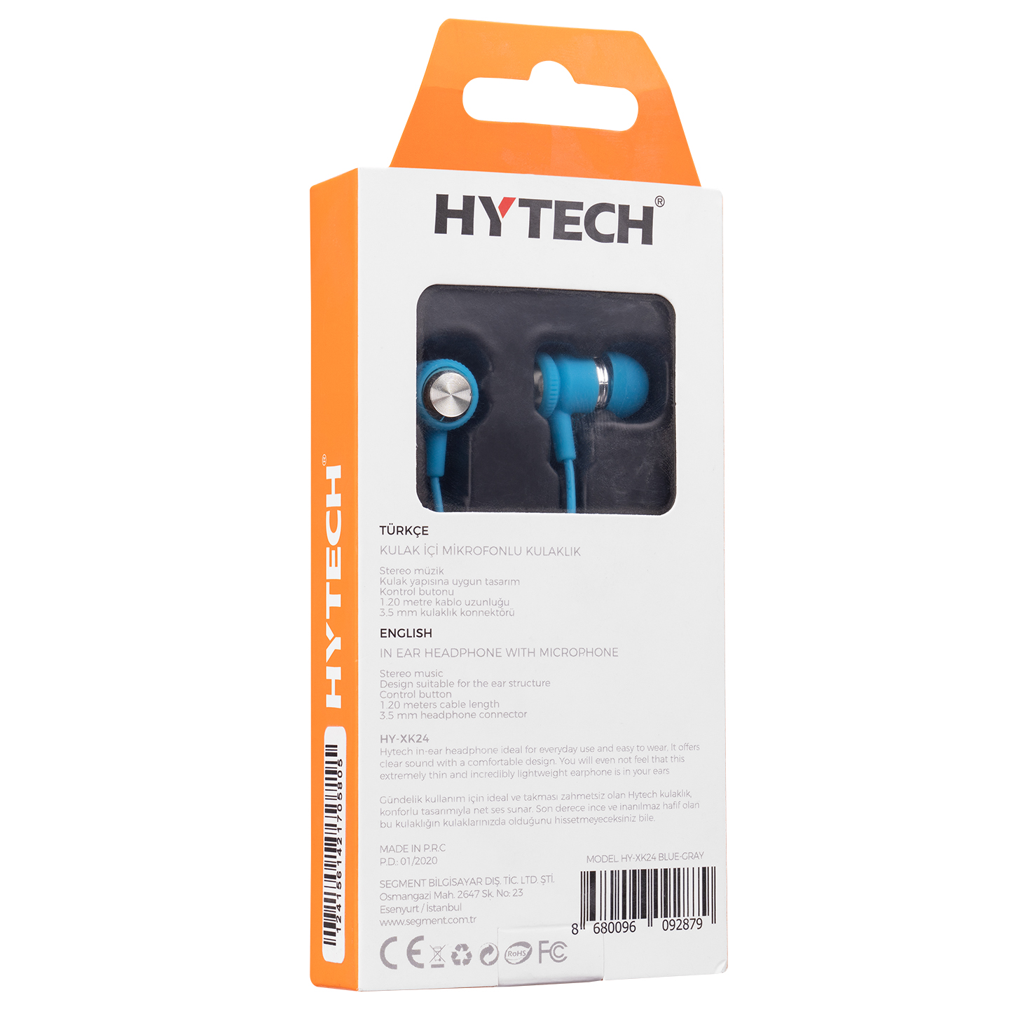 Hytech HY-XK24 Mobil Telefon Uyumlu Kulak Içi Mavi/Gümüş Mikrofonlu Kulaklık