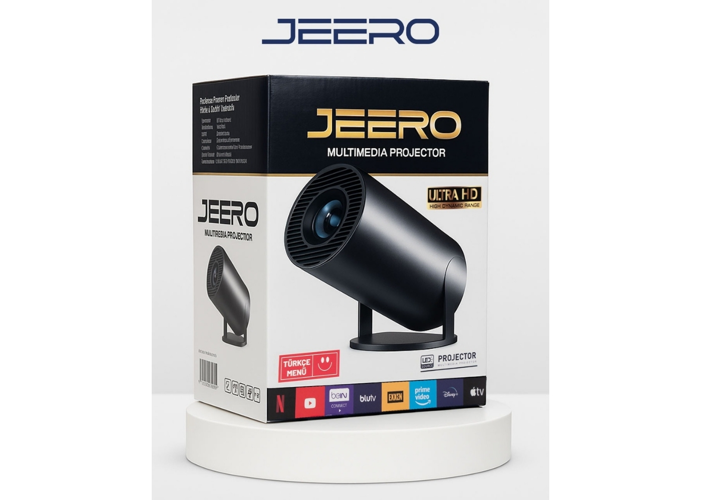 Jeero HY300PRO 4K Android13 Portable Projector (H713/4K/Android) Siyah