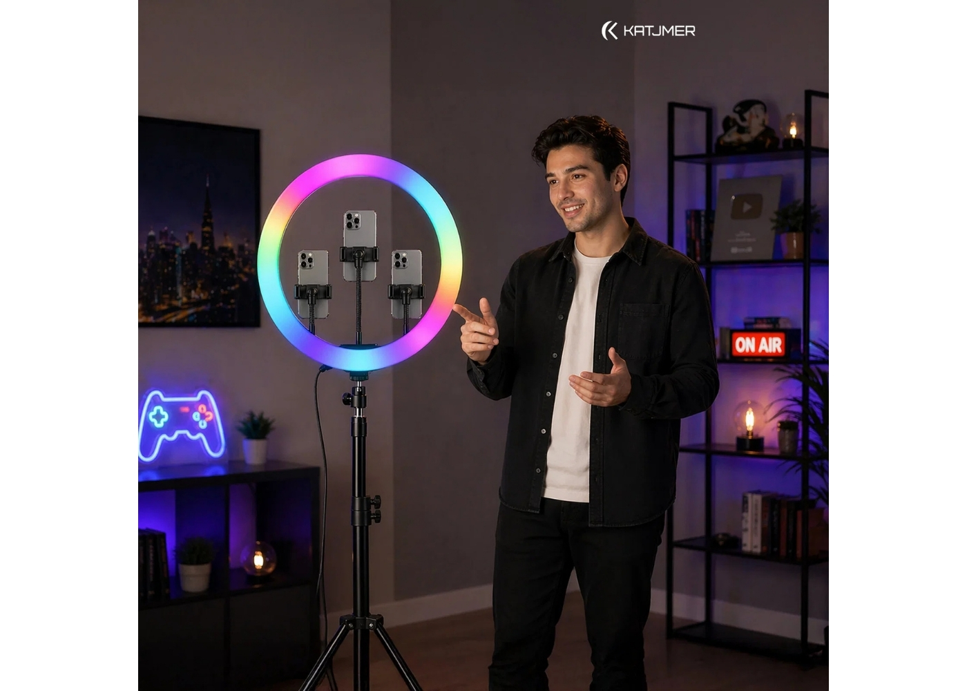 Katjmer MJ56 22inç RGB Ring Light