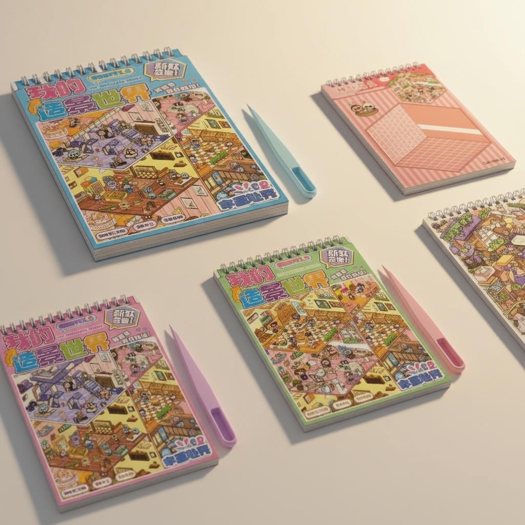 Labubu Ev Dizmeli Jel Şeffaf Sticker Defteri 12 Yaprak