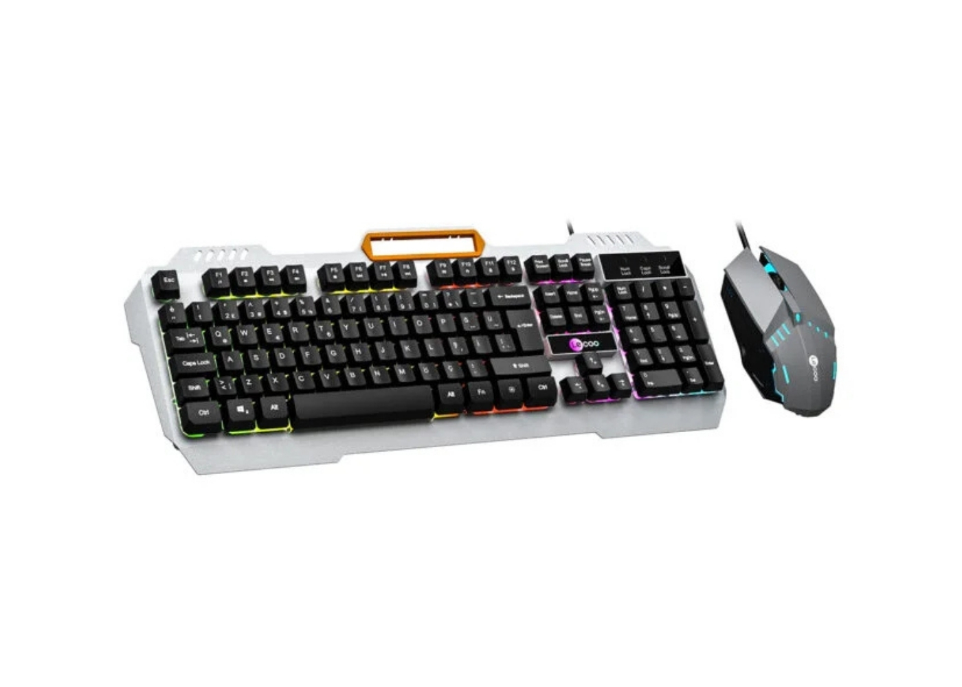 Lecoo CM107 USB Kablolu Rainbow Aydınlatmalı Türkçe Q Oyuncu Klavye & Mouse Seti Siyah