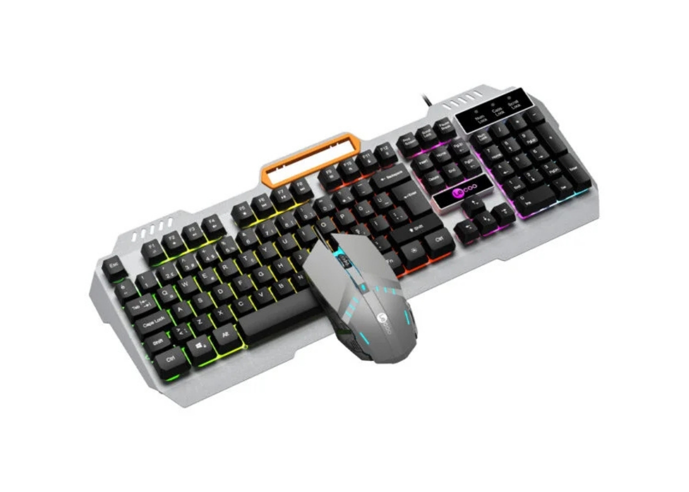 Lecoo CM107 USB Kablolu Rainbow Aydınlatmalı Türkçe Q Oyuncu Klavye & Mouse Seti Siyah