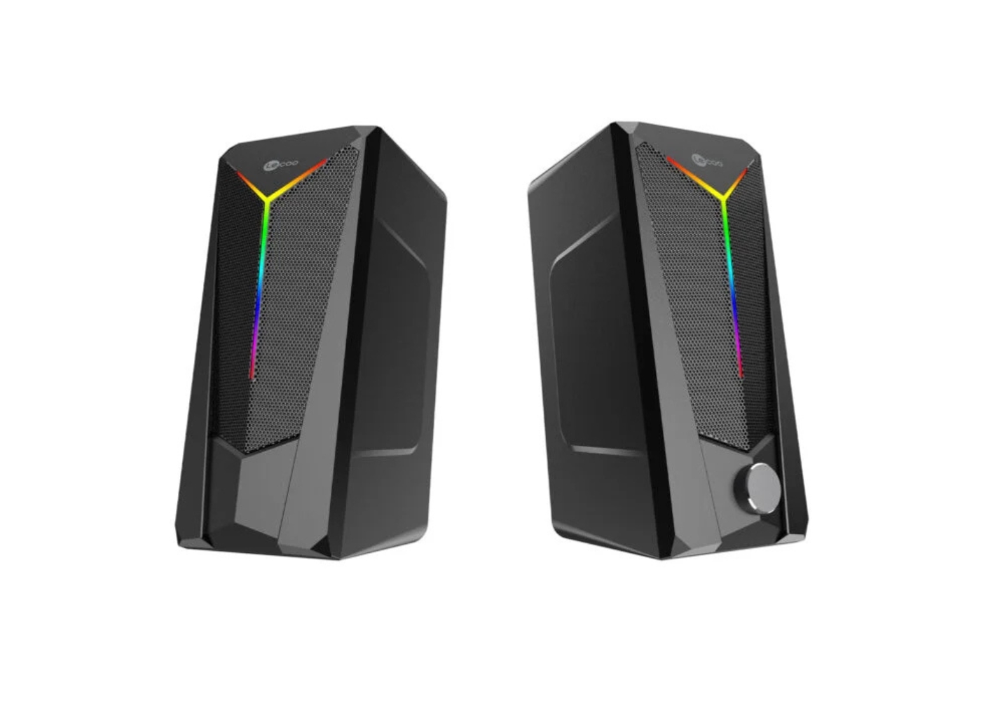 Lecoo DS104 Kablolu USB + 3.5mm Jack 6W RGB Aydınlatmalı Masaüstü Hoparlör Siyah
