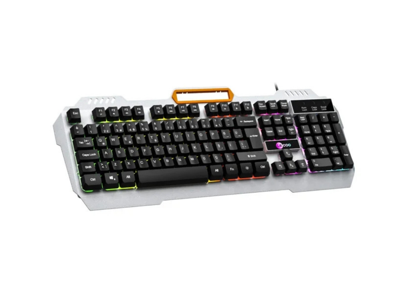 Lecoo KB123 USB Kablolu Rainbow Efektli Gaming Türkçe Q Siyah Klavye