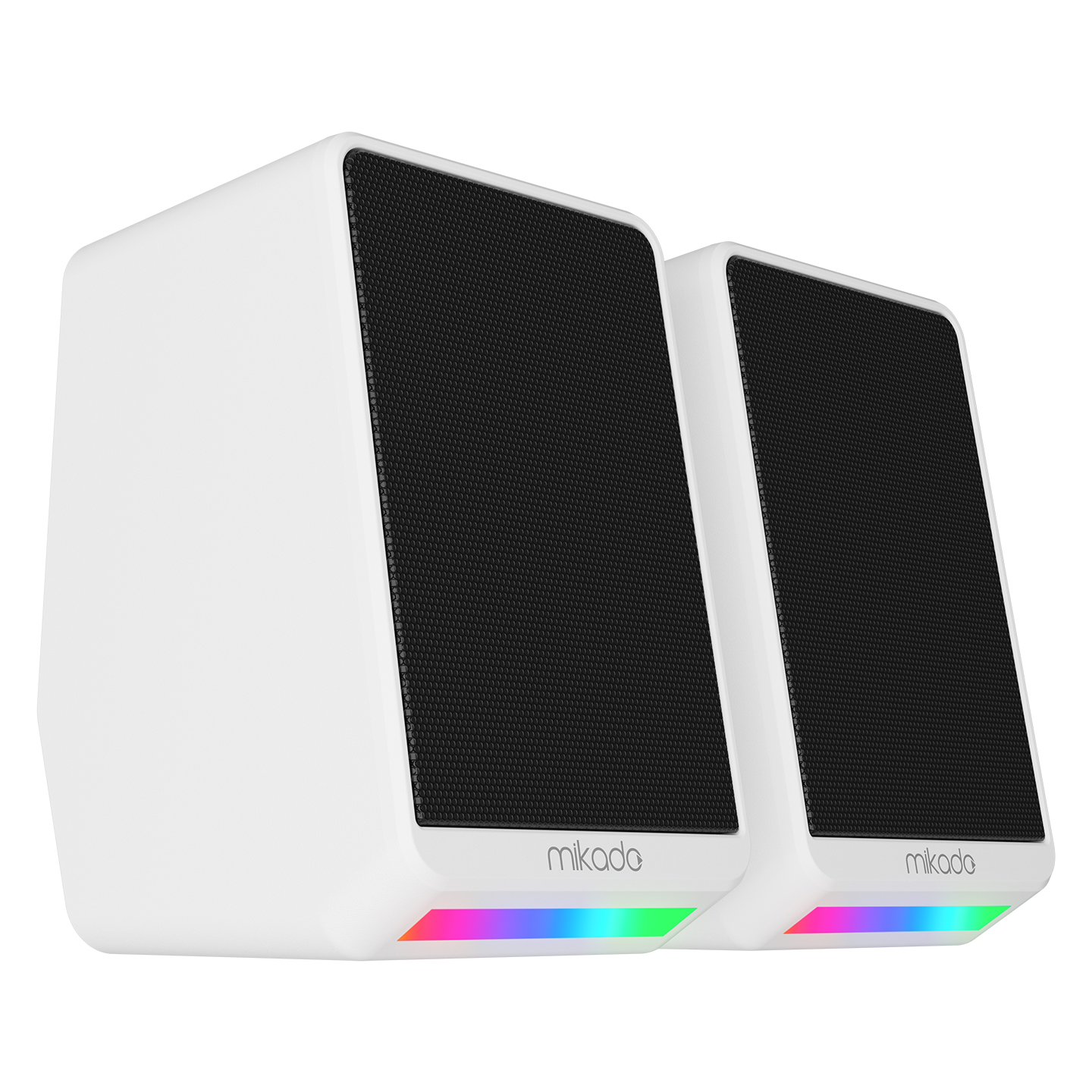 Mikado MD-178 2.0 3W*2 Beyaz RGB Aydınlatmalı USB + 3.5mm USB 5V Speaker Hoparlör