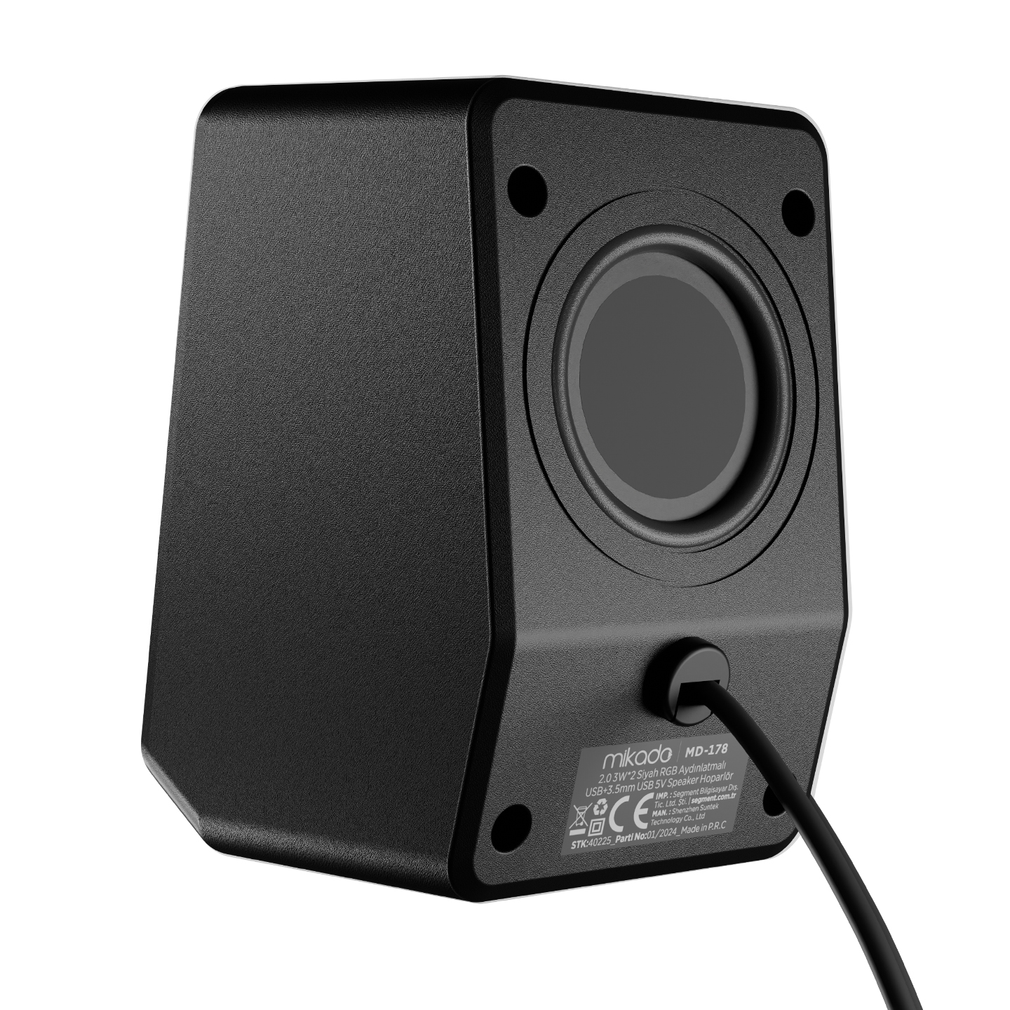Mikado MD-178 2.0 3W*2 Siyah RGB Aydınlatmalı USB + 3.5mm USB 5V Speaker Hoparlör