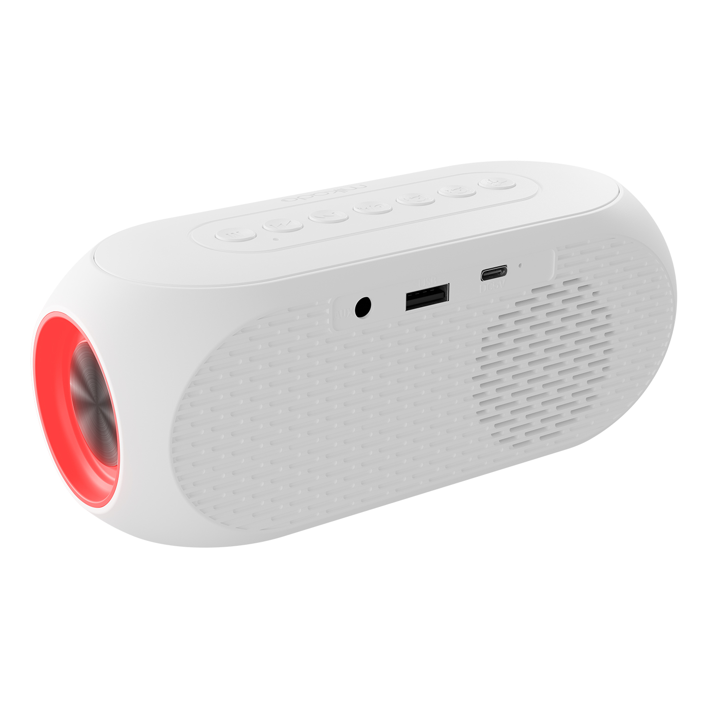 Mikado MD-W7 1200mAh 5W Beyaz Bluetooth-Aux-Derece-Usb-FM Double Alarmlı Saat Speaker