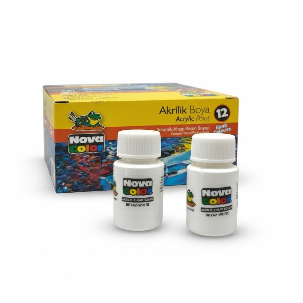 Nova Color Şişe Akrilik Boya Beyaz Renk 30 Ml