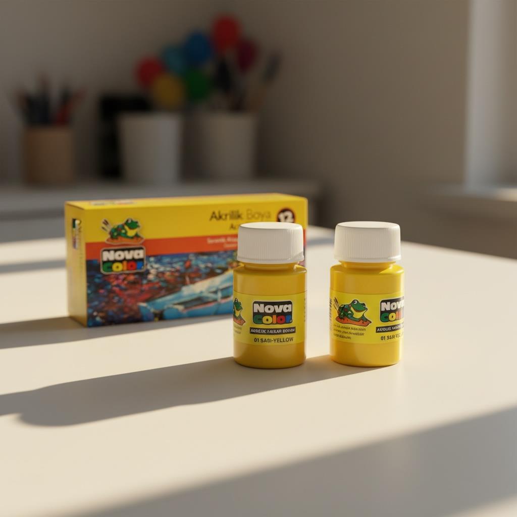 Nova Color Şişe Akrilik Boya Sarı Renk 30 Ml