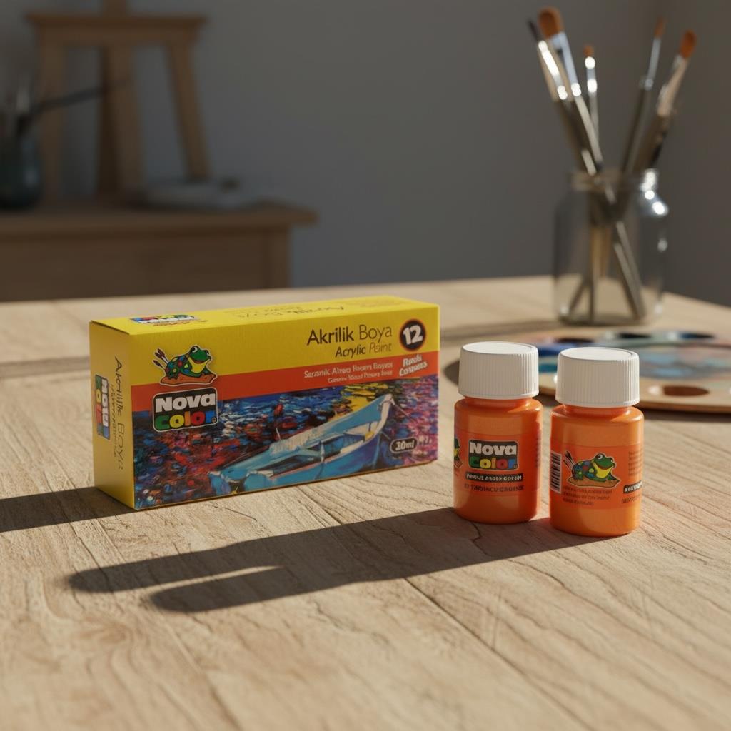 Nova Color Şişe Akrilik Boya Turuncu Renk 30 Ml