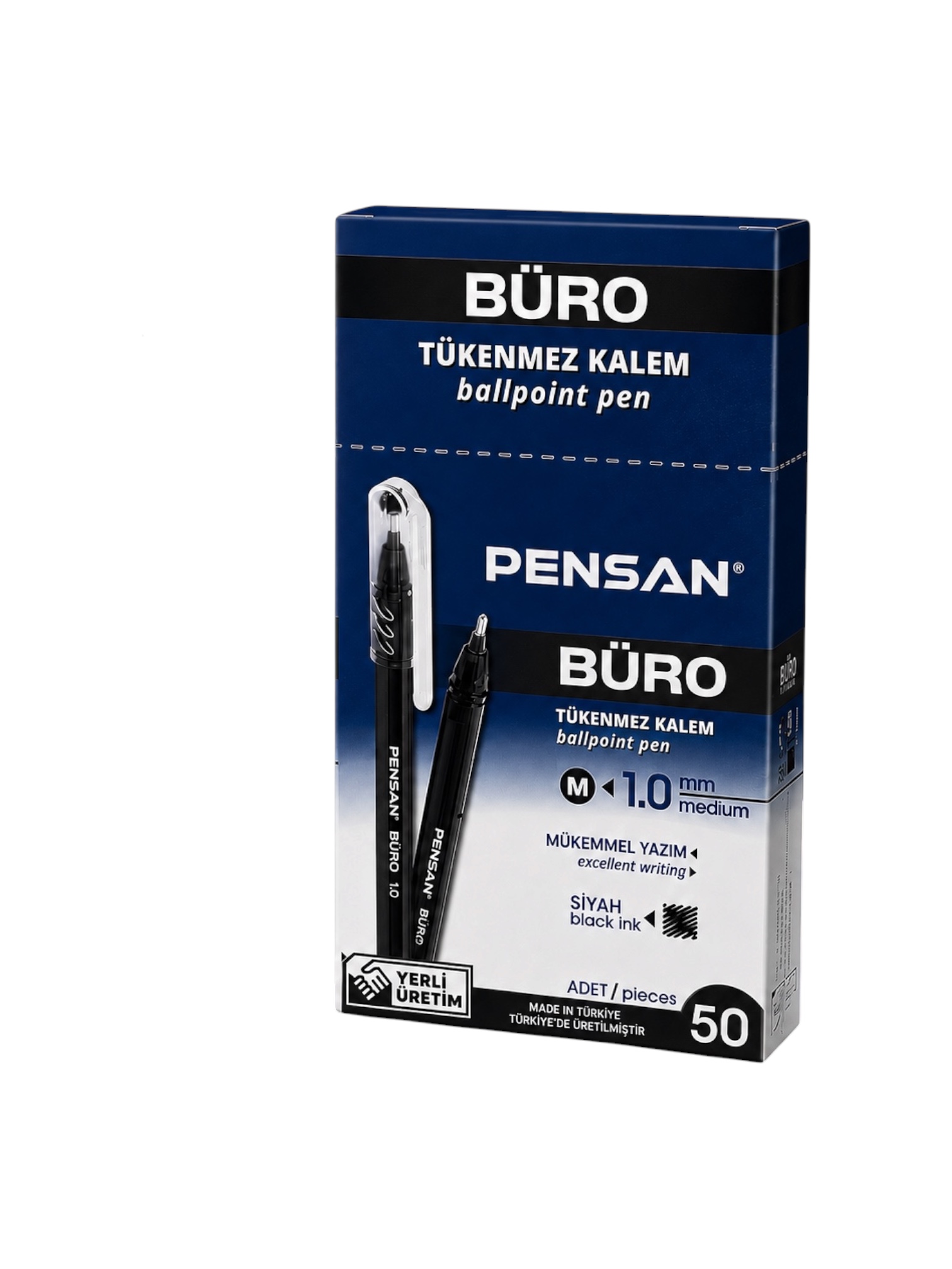 Pensan Büro Tükenmez Kalem Siyah Renk 1.0 Mm 5 Adet