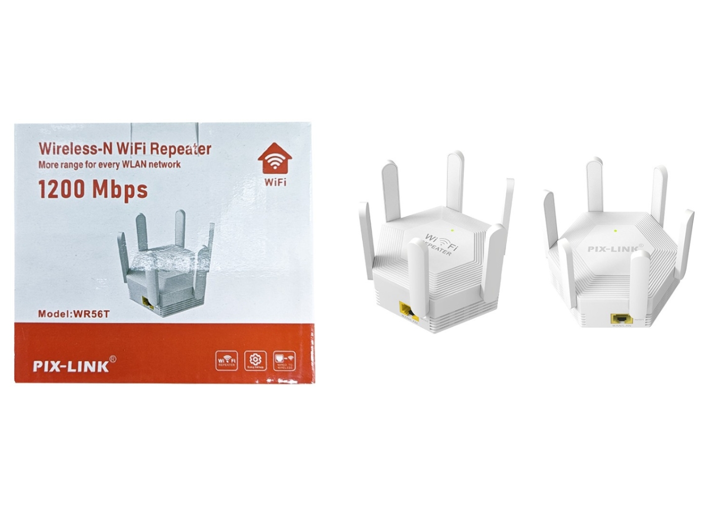 Platoon PIX-LINK PL-8260 2.4GHz 300Mbps 1xWAN/LAN Port 6 Anten Repeater+AP Kablosuz Menzil Genişletici