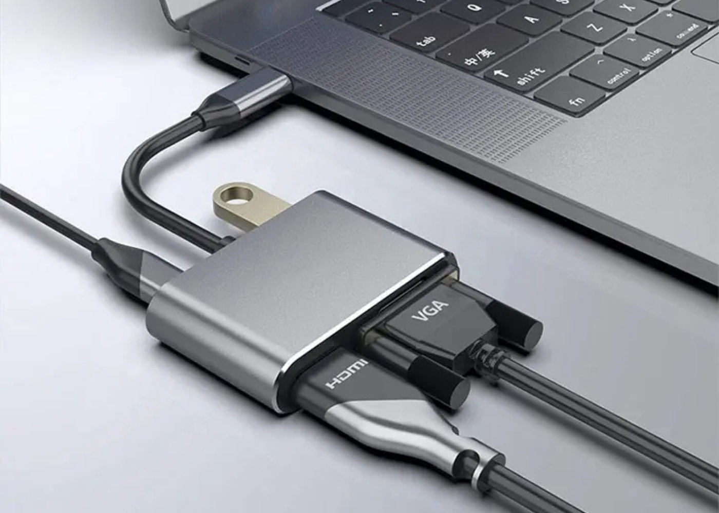 Platoon PL-5565 4 In 1 Type C To, PD+HDMI+VGA+USB3.0 Çevirici Hub Adaptör Çevirici