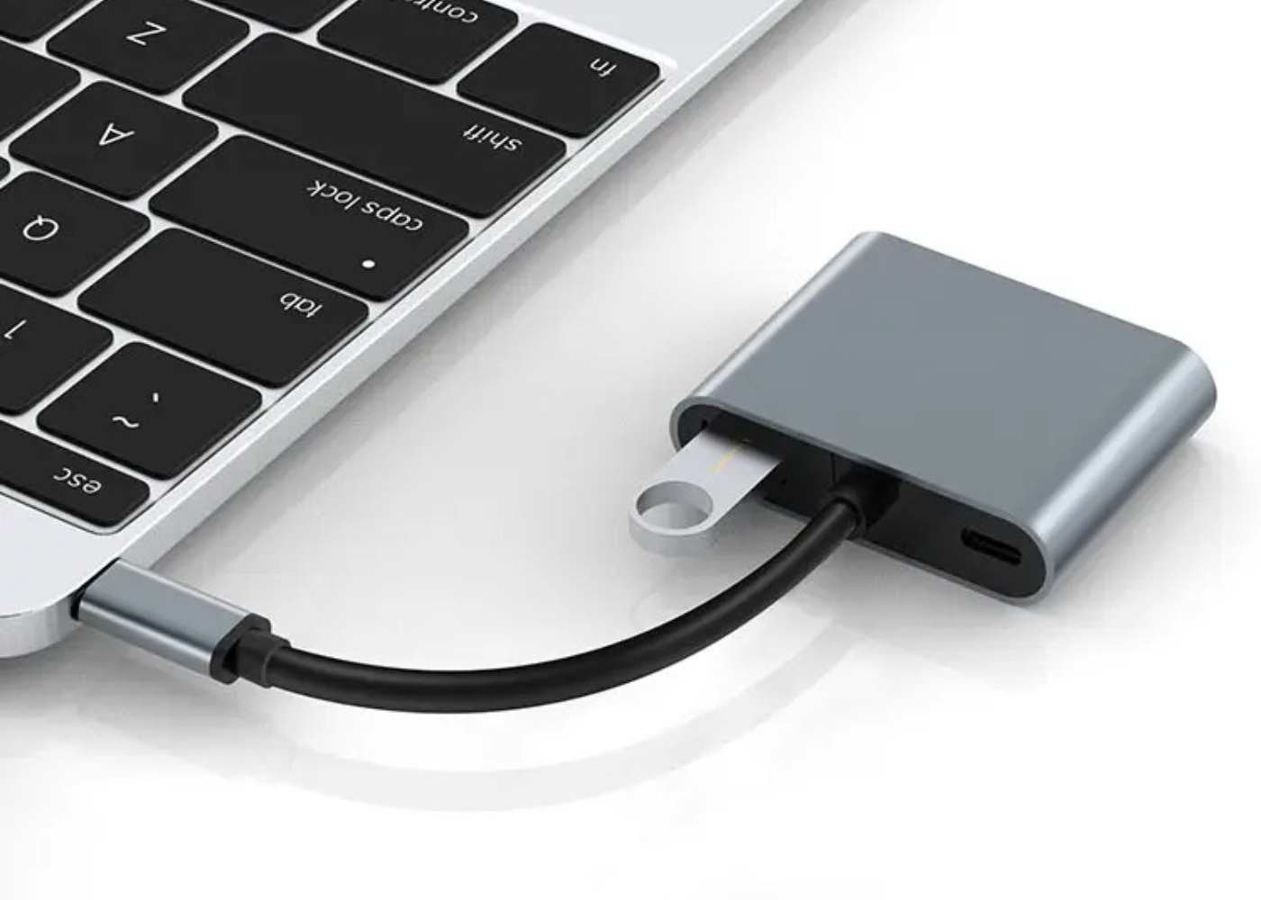 Platoon PL-5565 4 In 1 Type C To, PD+HDMI+VGA+USB3.0 Çevirici Hub Adaptör Çevirici
