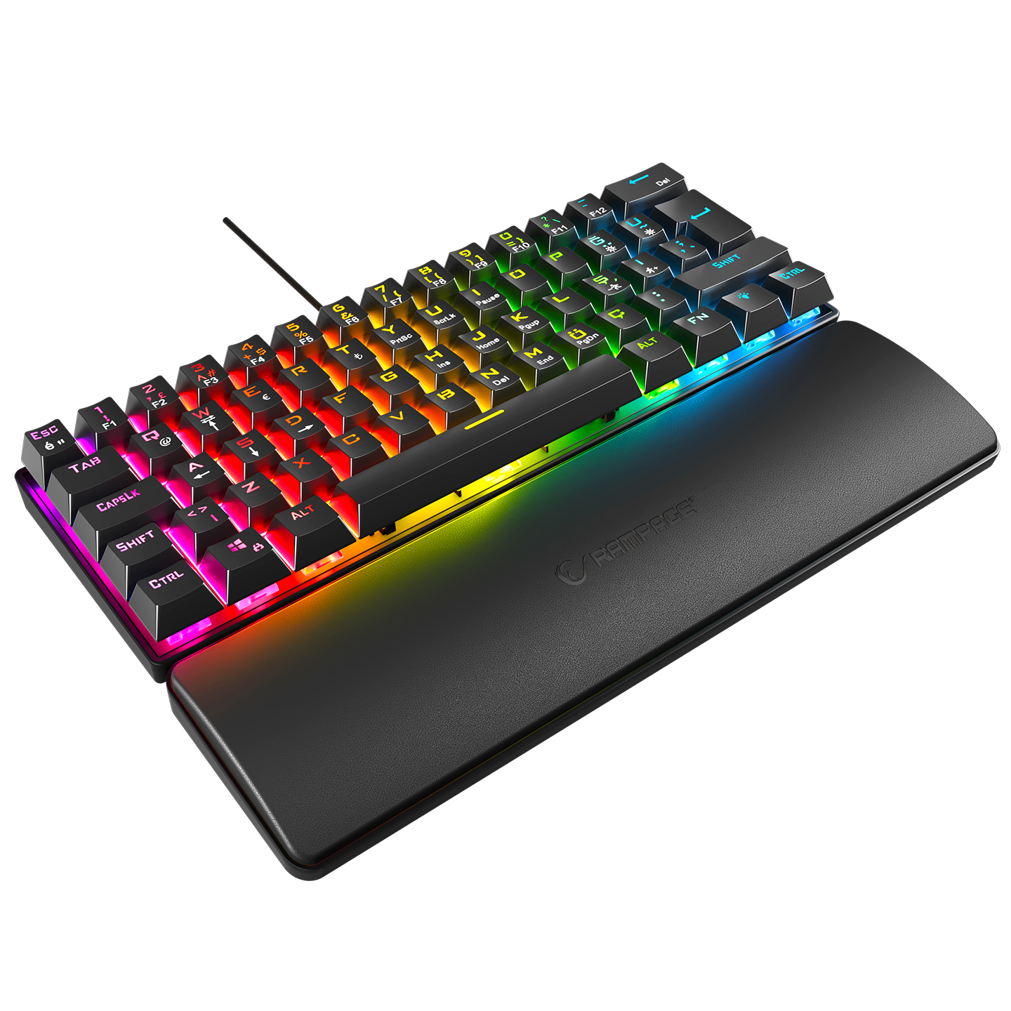 Rampage Ally K11 Siyah Rainbow Q Bilek Destekli Red Switch Gaming Oyuncu Klavye