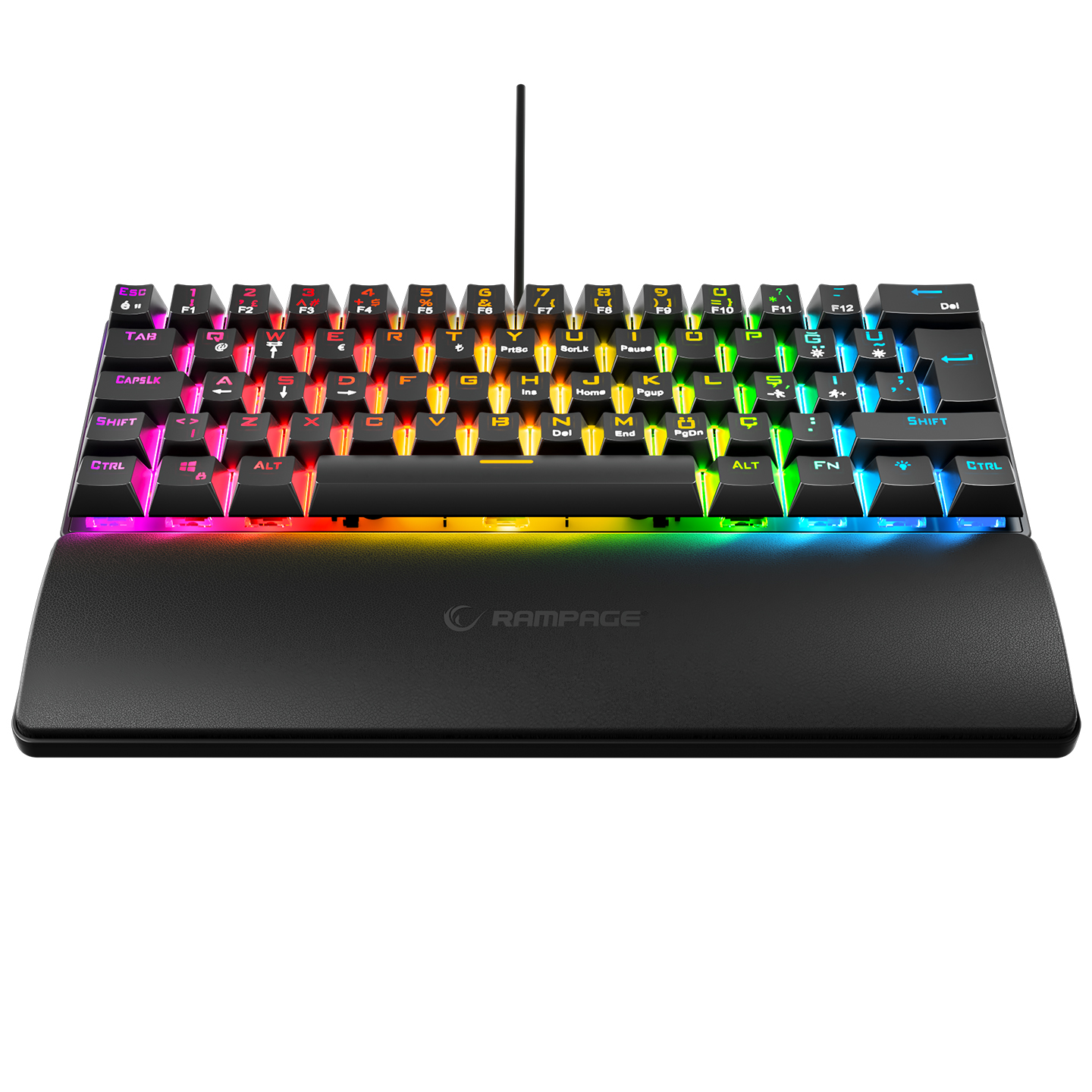 Rampage Ally K11 Siyah Rainbow Q Bilek Destekli Red Switch Gaming Oyuncu Klavye